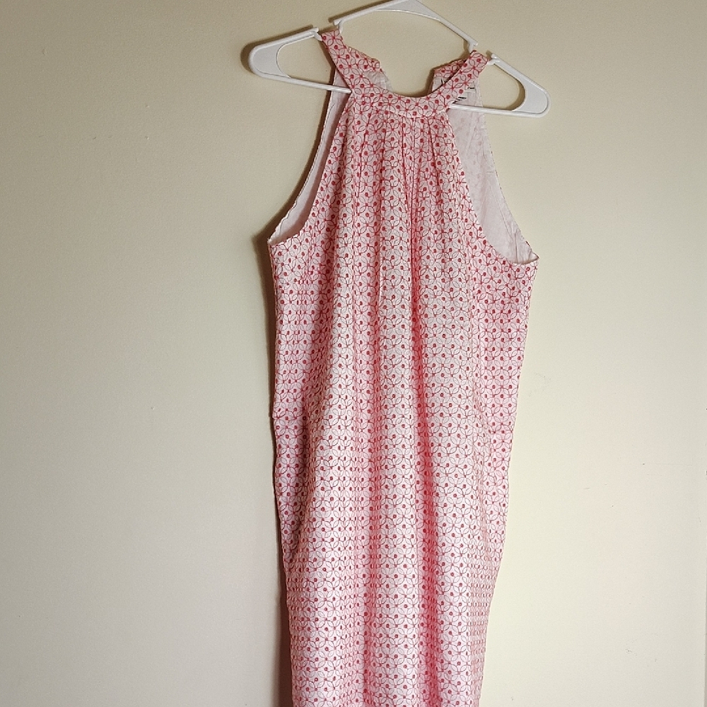 Target Pink and White Pleated Halter Sheath Dress